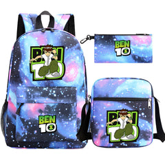 Ben 10 Ben Tennyson SchoolBag Backpack Shoulder Bag Book Pencil Bags 3pcs Set