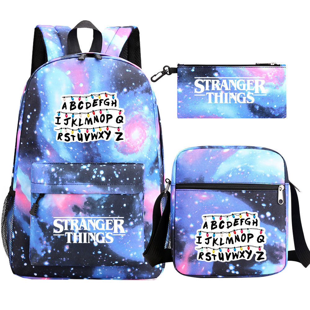 Strangers Things SchoolBag Backpack Shoulder Bag Book Pencil Bags 3pcs Set