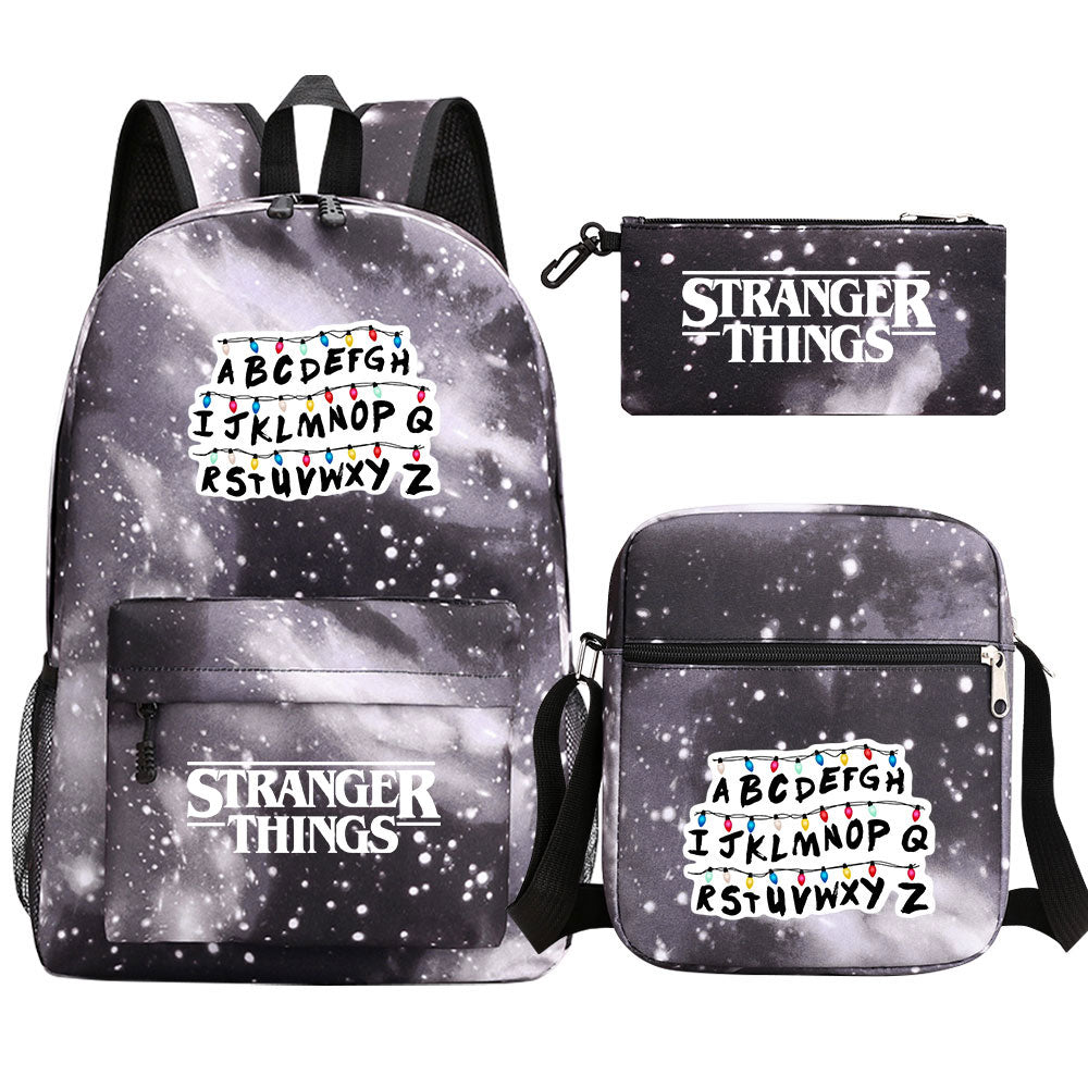 Strangers Things SchoolBag Backpack Shoulder Bag Book Pencil Bags 3pcs Set