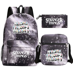 Strangers Things SchoolBag Backpack Shoulder Bag Book Pencil Bags 3pcs Set