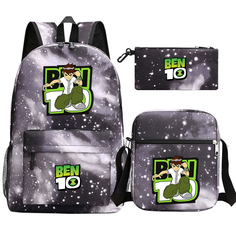 Ben 10 Ben Tennyson SchoolBag Backpack Shoulder Bag Book Pencil Bags 3pcs Set