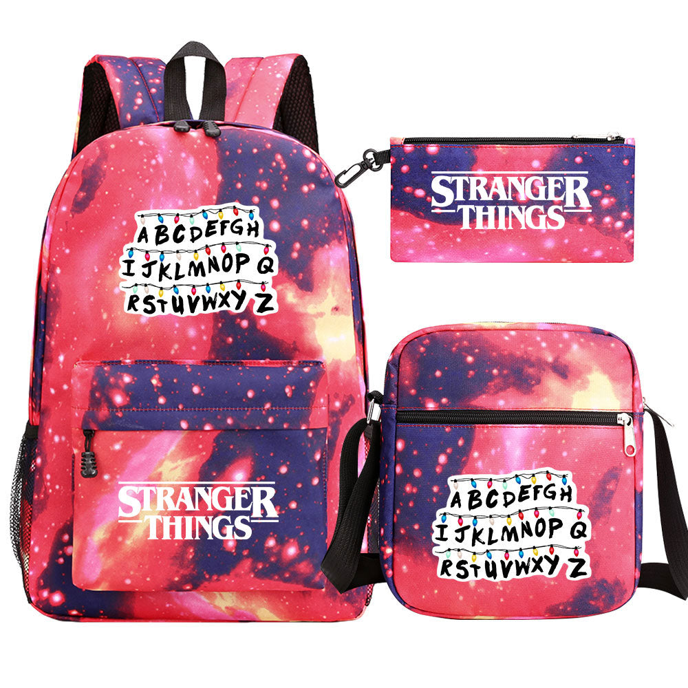 Strangers Things SchoolBag Backpack Shoulder Bag Book Pencil Bags 3pcs Set