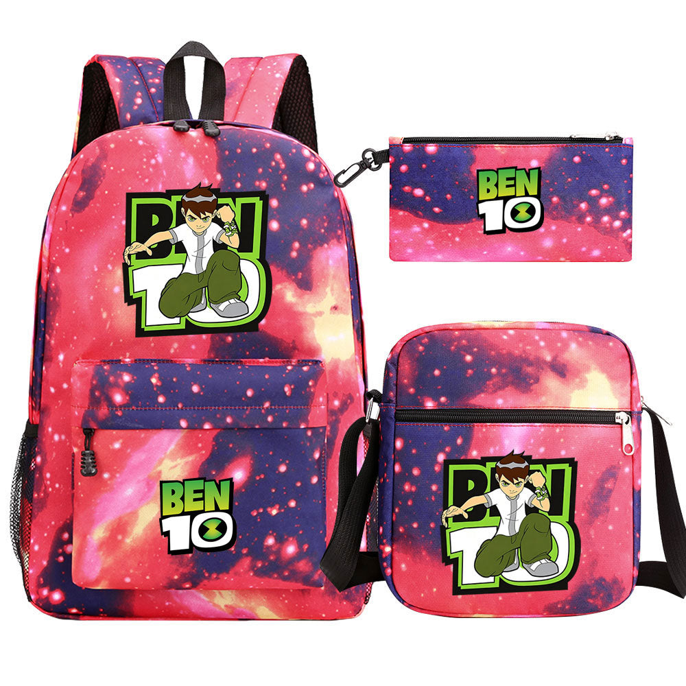Ben 10 Ben Tennyson SchoolBag Backpack Shoulder Bag Book Pencil Bags 3pcs Set