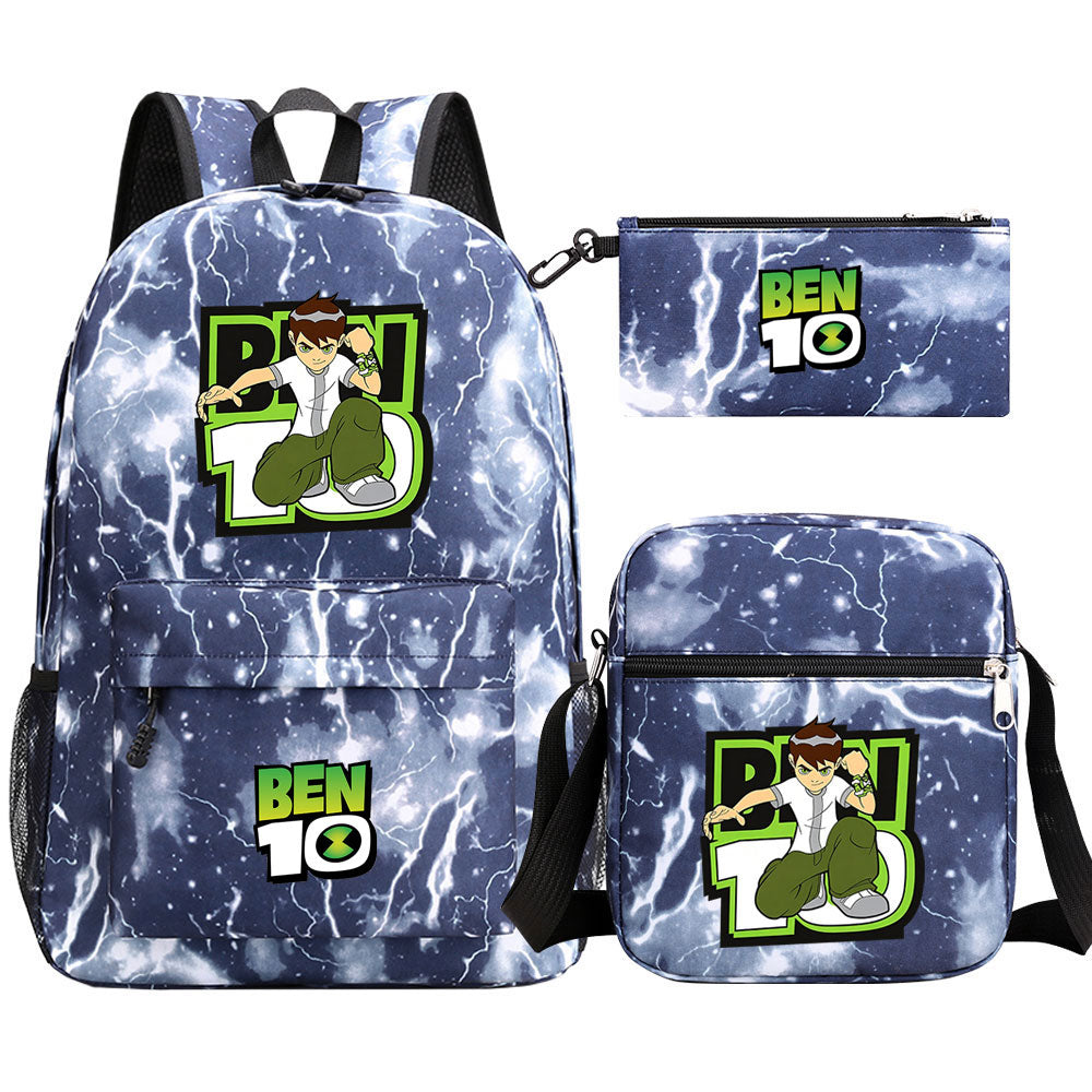 Ben 10 Ben Tennyson SchoolBag Backpack Shoulder Bag Book Pencil Bags 3pcs Set