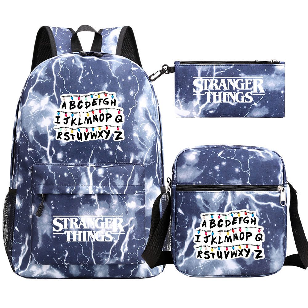 Strangers Things SchoolBag Backpack Shoulder Bag Book Pencil Bags 3pcs Set
