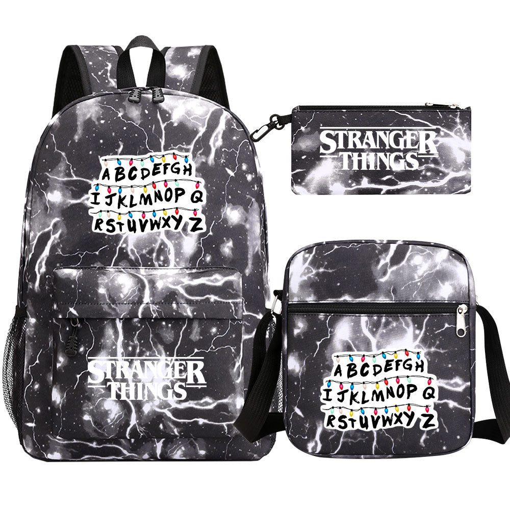 Strangers Things SchoolBag Backpack Shoulder Bag Book Pencil Bags 3pcs Set