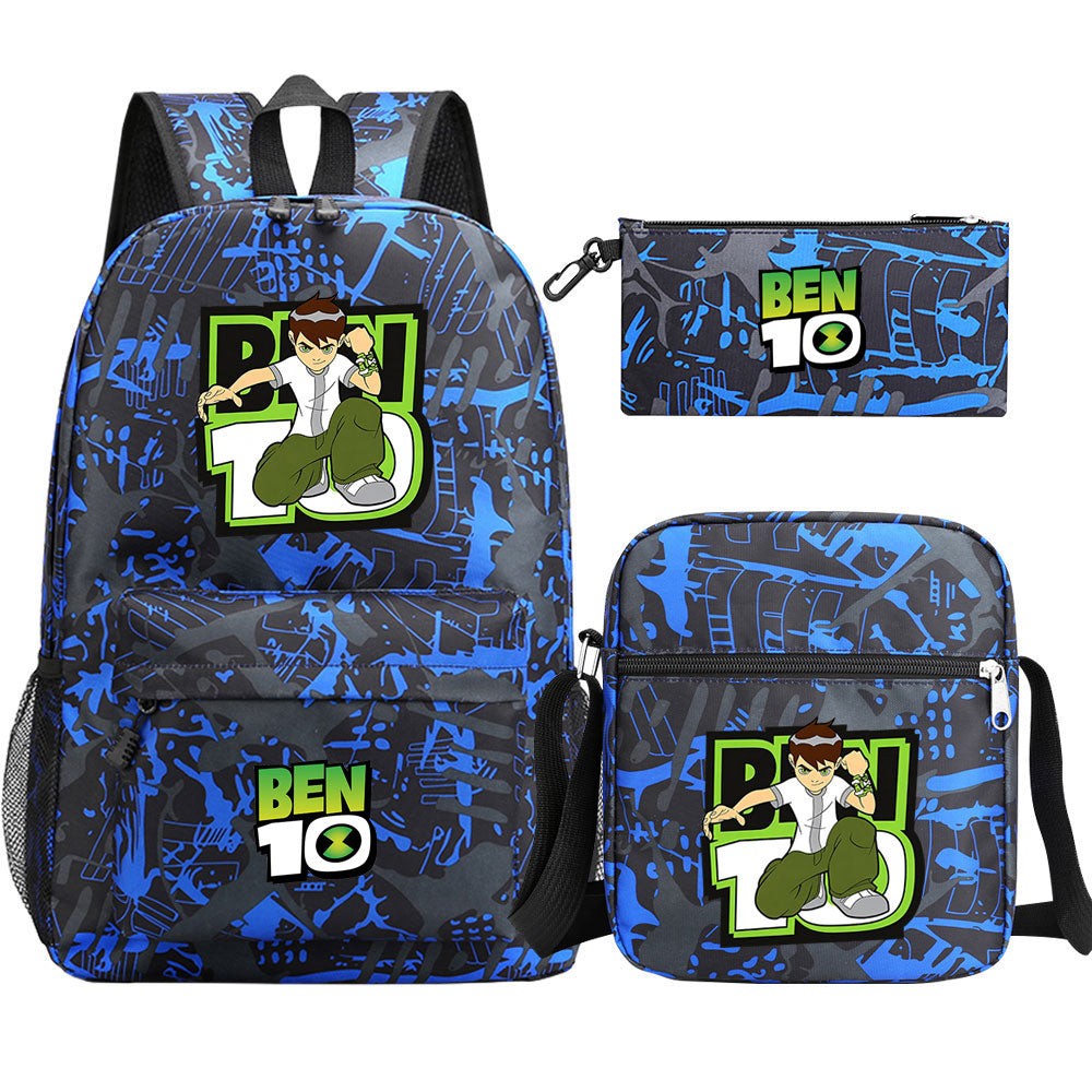 Ben 10 Ben Tennyson SchoolBag Backpack Shoulder Bag Book Pencil Bags 3pcs Set
