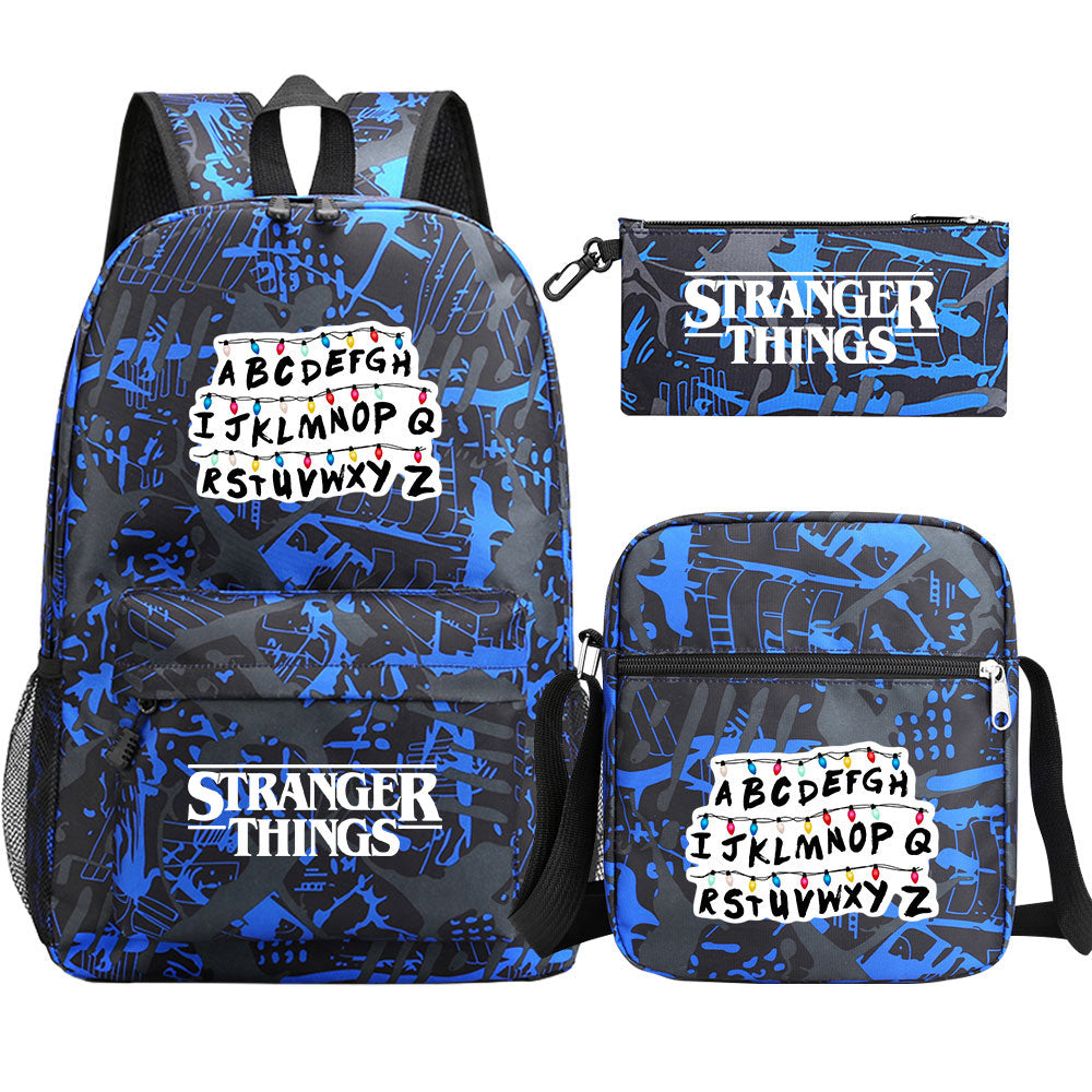Strangers Things SchoolBag Backpack Shoulder Bag Book Pencil Bags 3pcs Set
