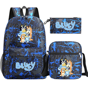 Bluey SchoolBag Backpack Shoulder Bag Book Pencil Bags  3pcs Set