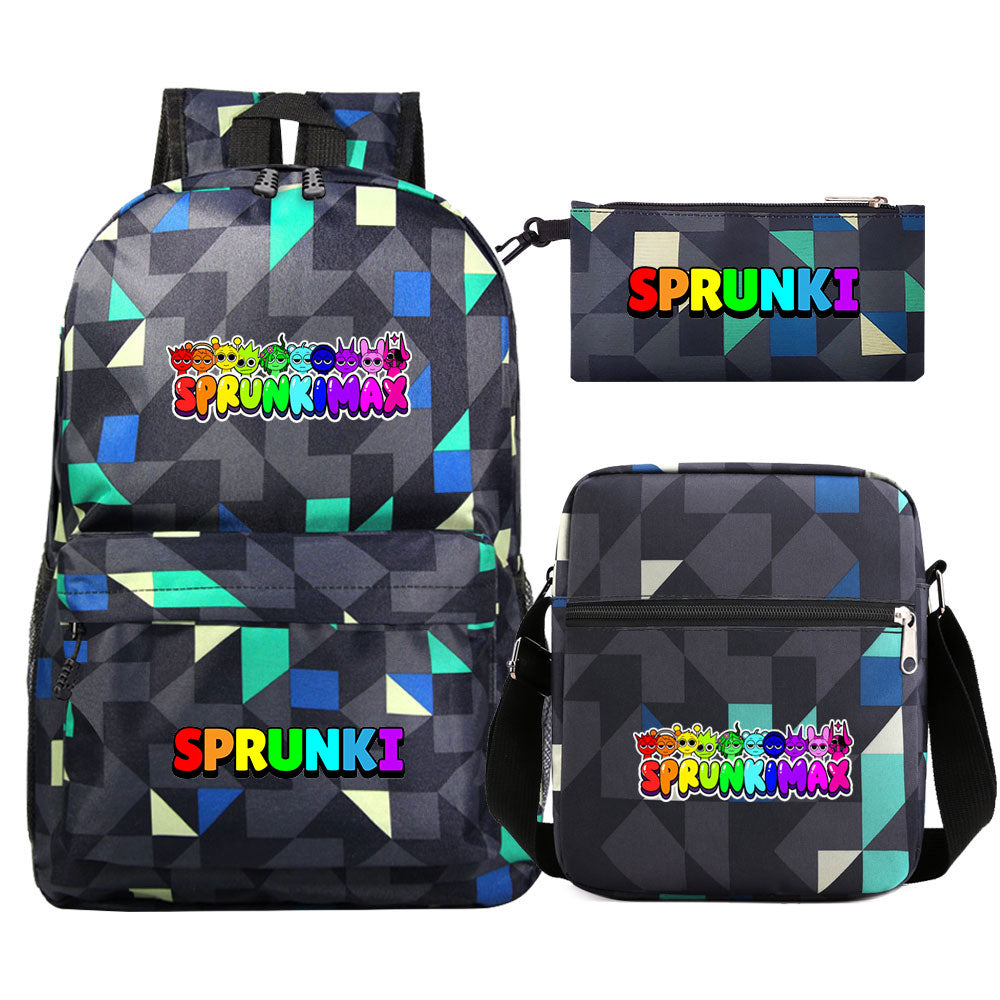 Sprunki SchoolBag Backpack Shoulder Bag Book Pencil Bags  3pcs Set