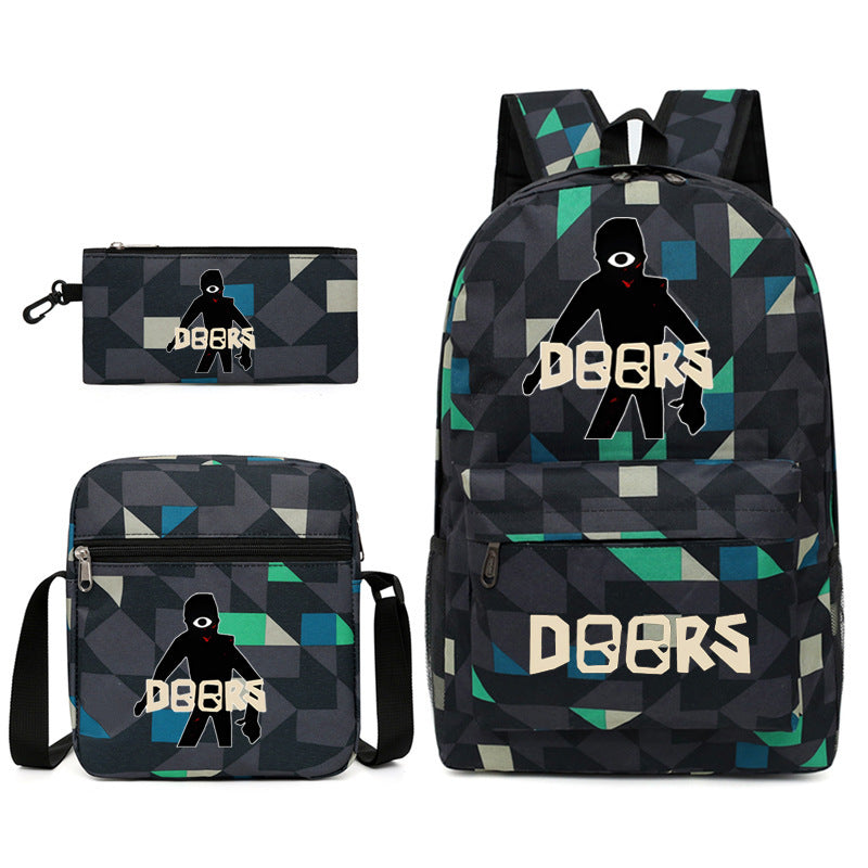 Roblox Doors SchoolBag Backpack Shoulder Bag Book Pencil Bags  3pcs Set
