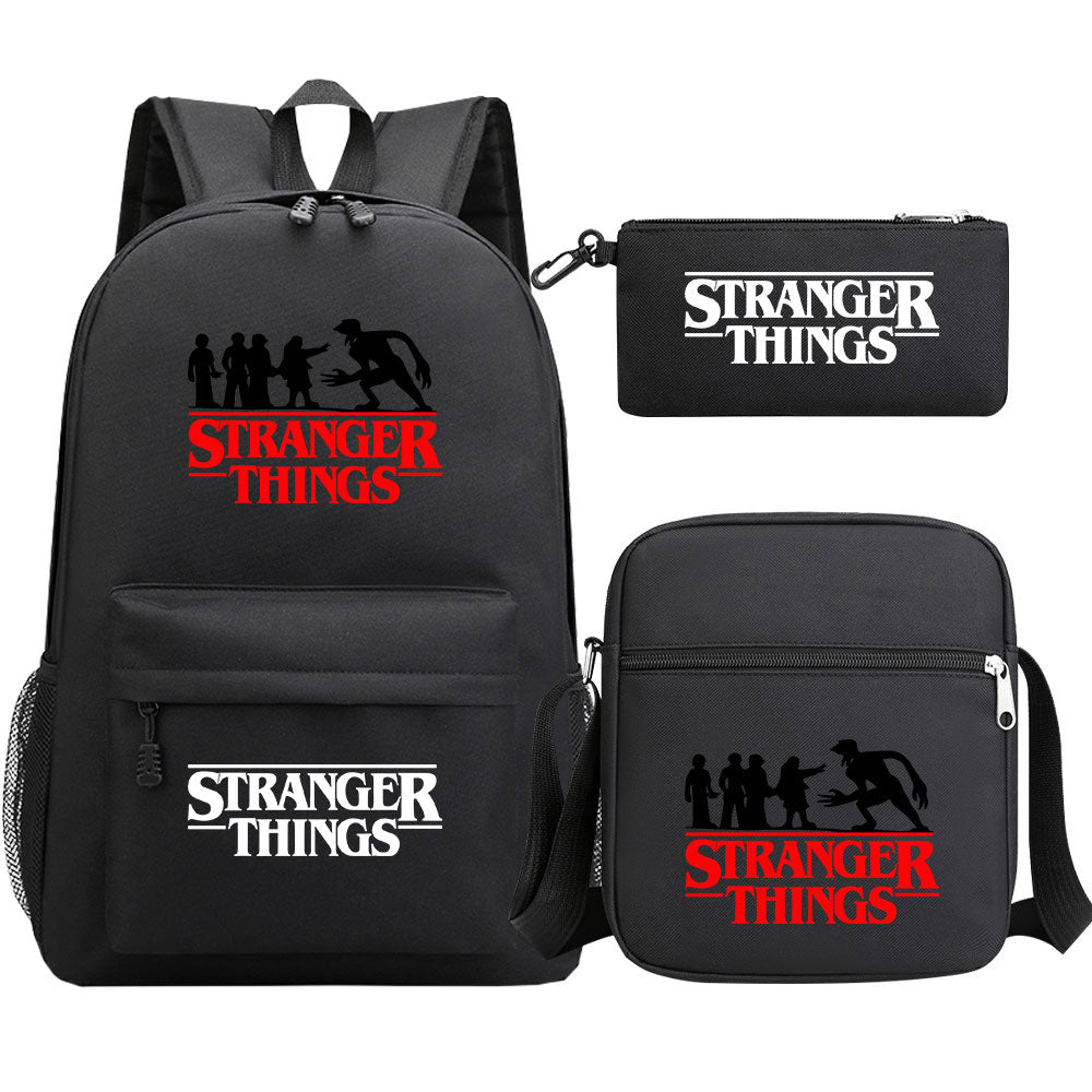 Strangers Things SchoolBag Backpack Shoulder Bag Book Pencil Bags 3pcs Set