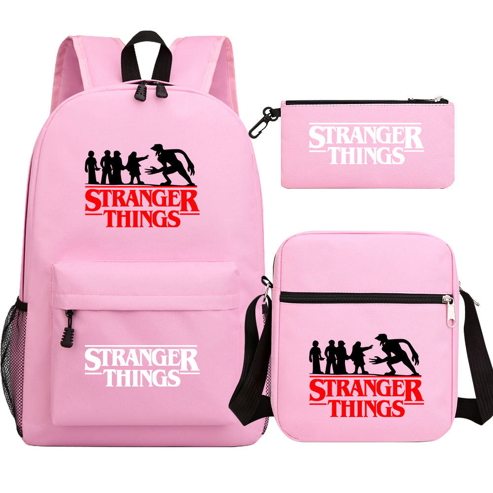 Strangers Things SchoolBag Backpack Shoulder Bag Book Pencil Bags 3pcs Set