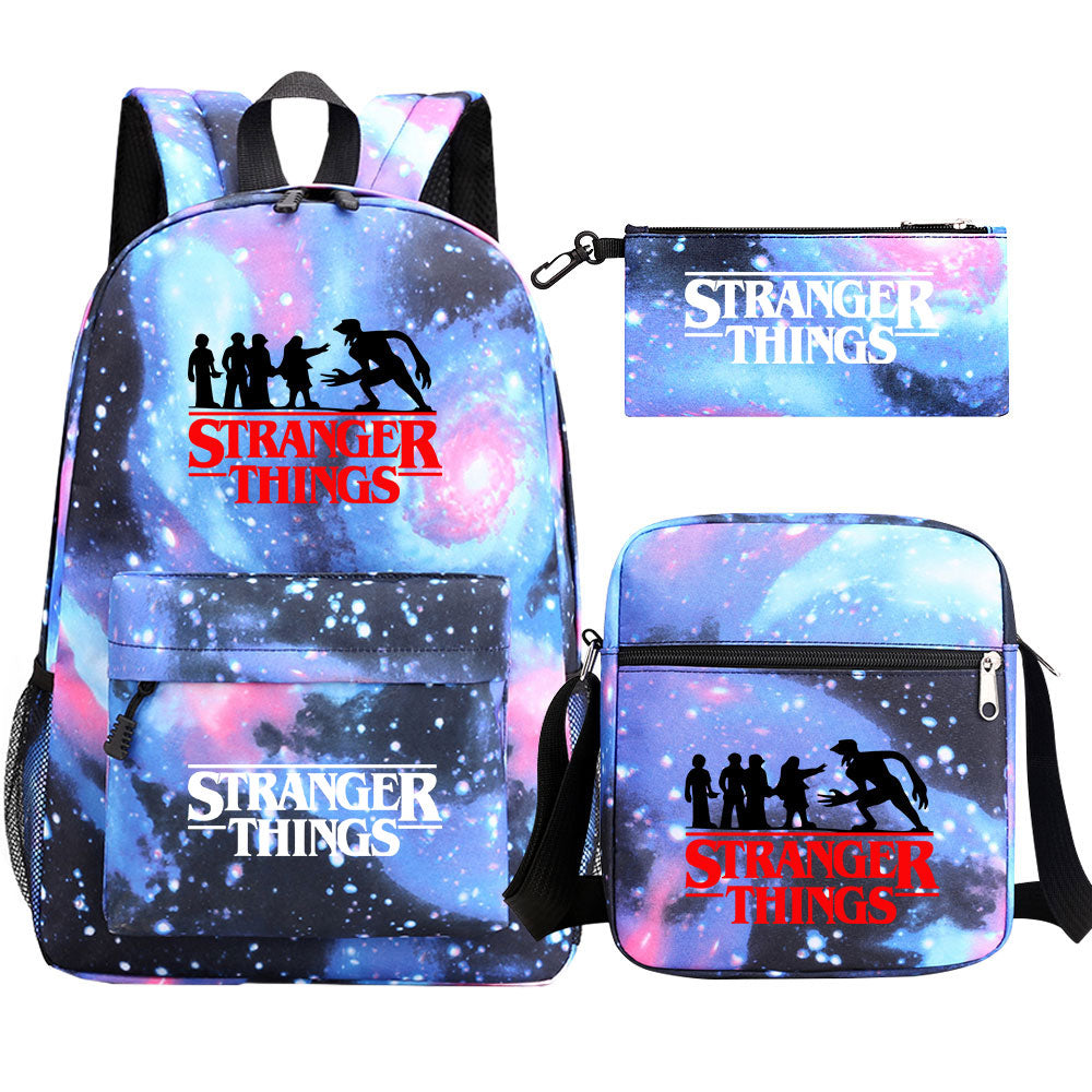 Strangers Things SchoolBag Backpack Shoulder Bag Book Pencil Bags 3pcs Set