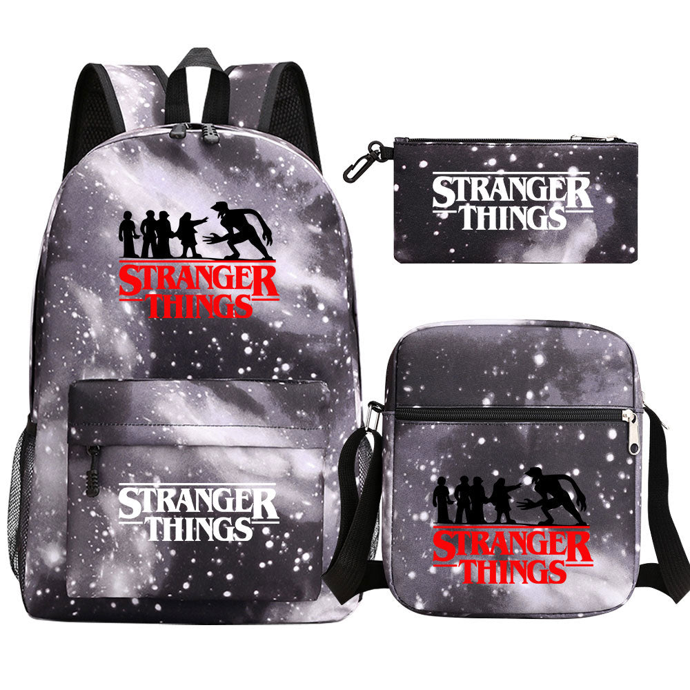 Strangers Things SchoolBag Backpack Shoulder Bag Book Pencil Bags 3pcs Set