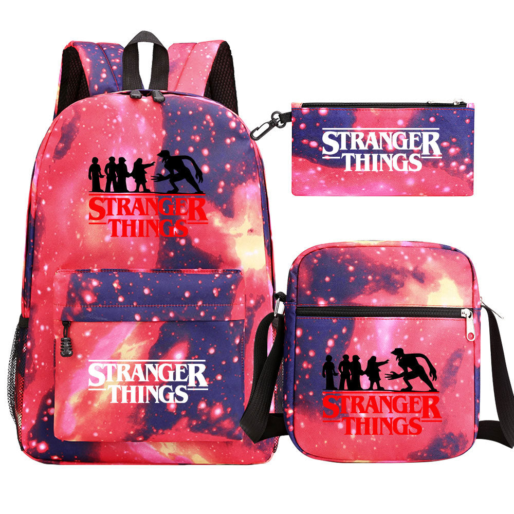 Strangers Things SchoolBag Backpack Shoulder Bag Book Pencil Bags 3pcs Set