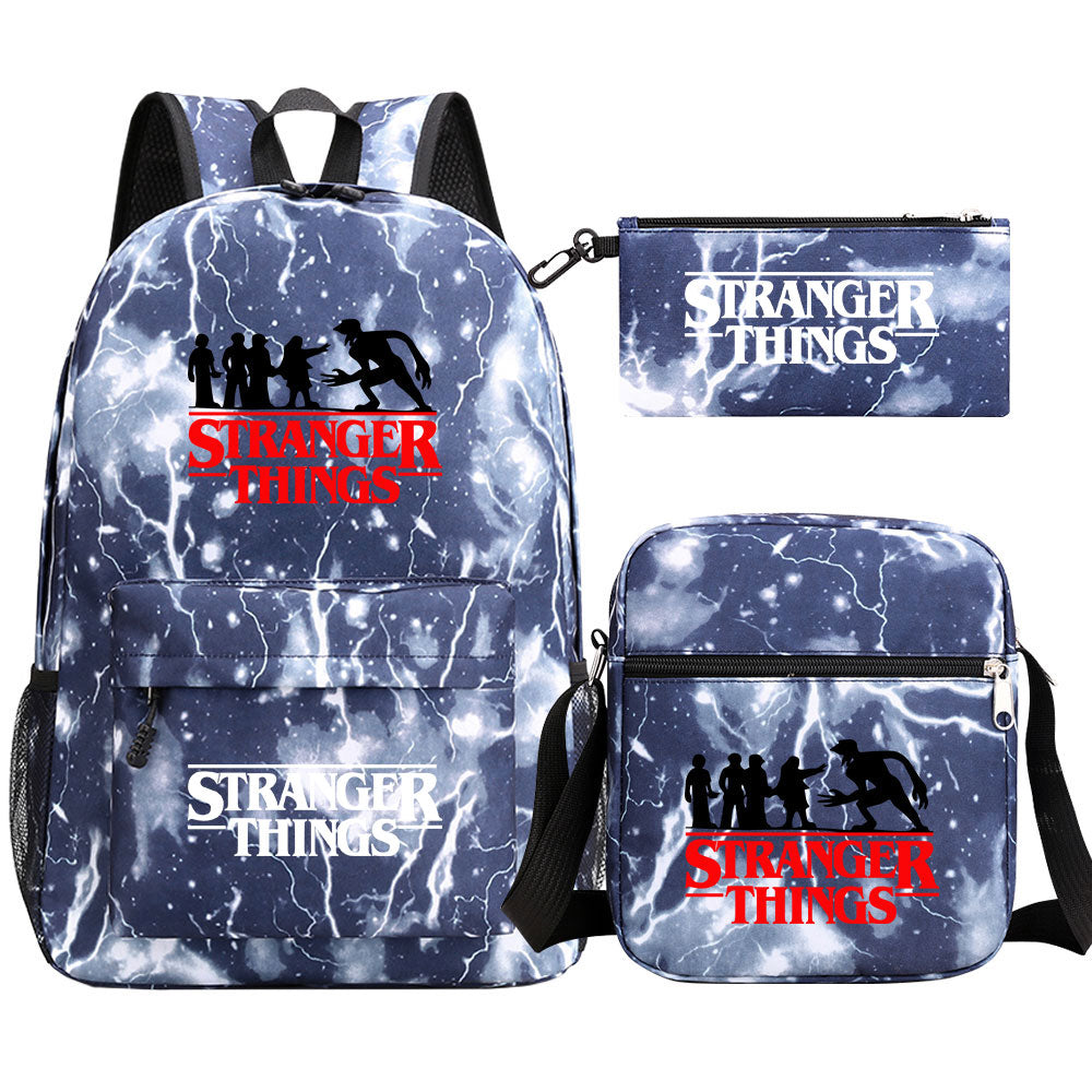 Strangers Things SchoolBag Backpack Shoulder Bag Book Pencil Bags 3pcs Set
