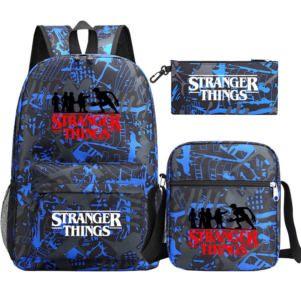 Strangers Things SchoolBag Backpack Shoulder Bag Book Pencil Bags 3pcs Set