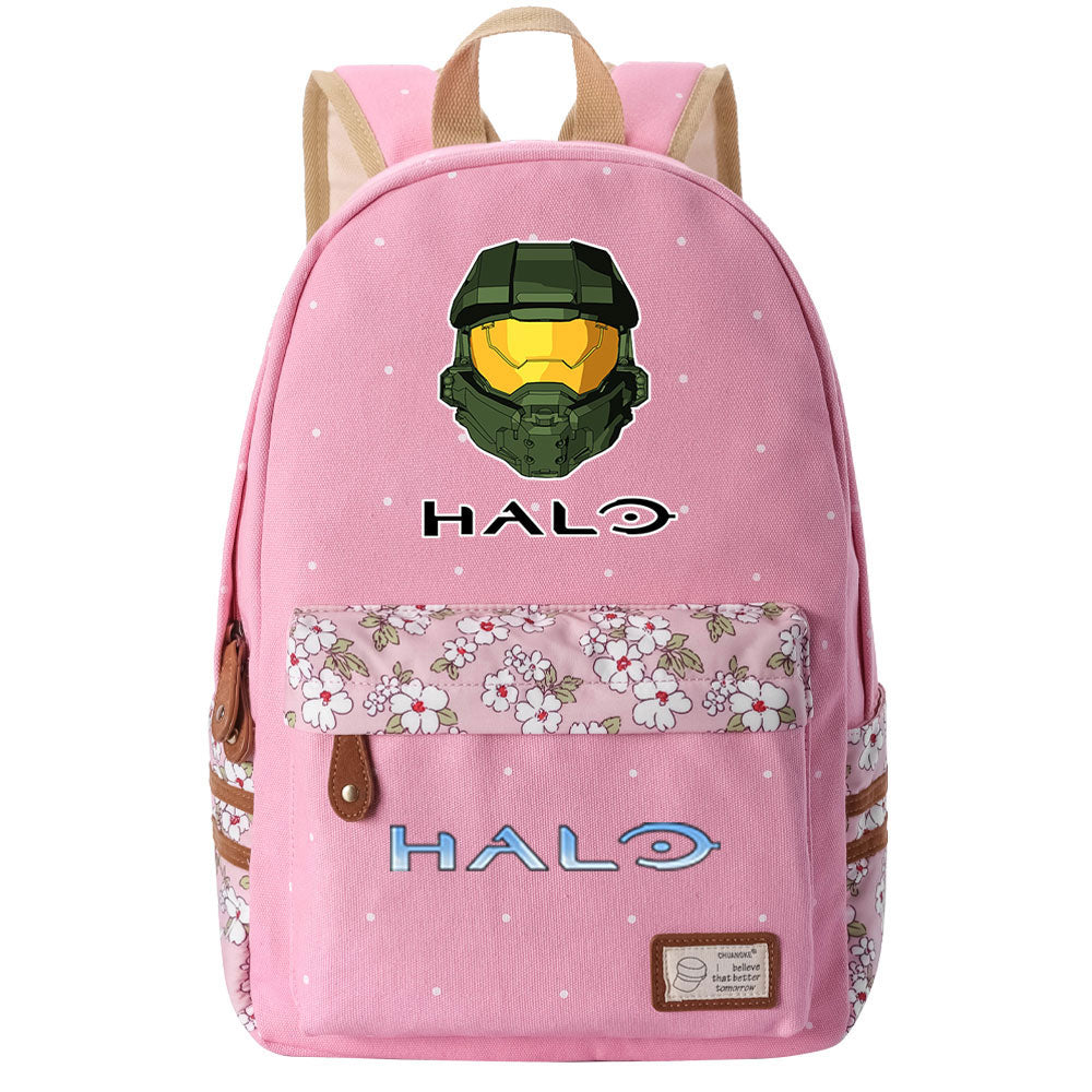Halo Infinite Fashion Canvas Travel Backpack School Bag