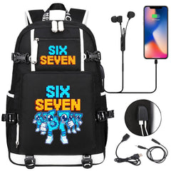Steal a Brainrot 67 USB Charging Backpack School NoteBook Laptop Travel Bags