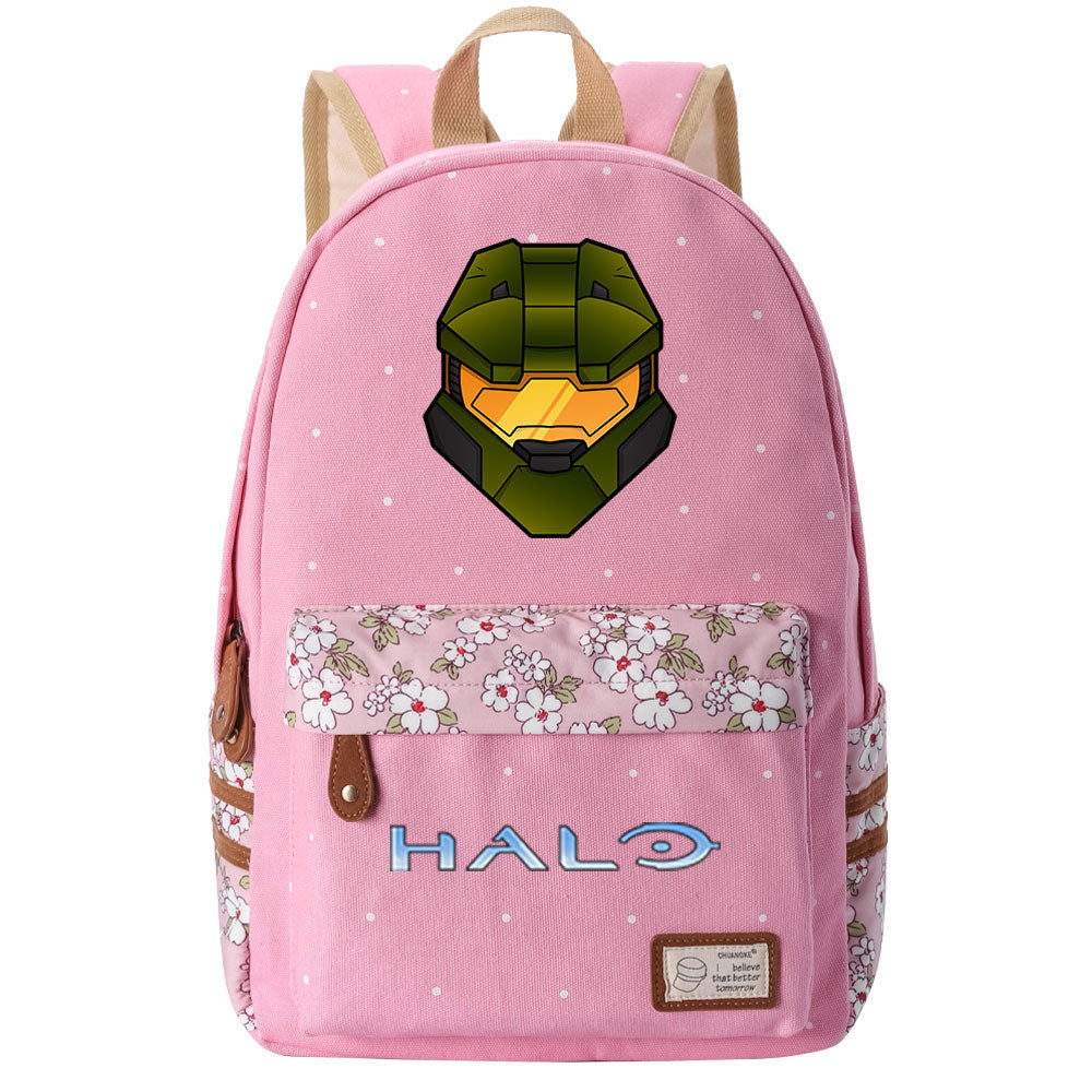 Halo Infinite Fashion Canvas Travel Backpack School Bag