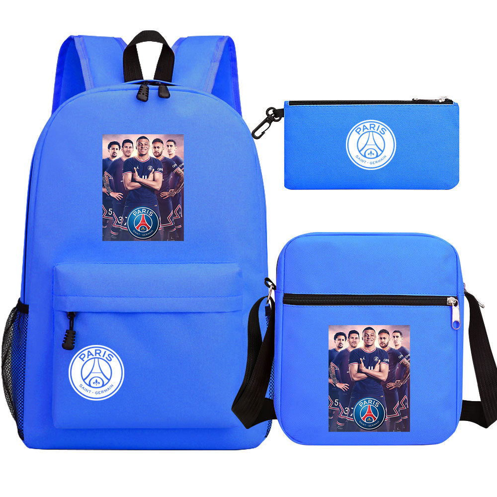 Mbappe Football Player SchoolBag Backpack Shoulder Bag Book Pencil Bags 3pcs Set