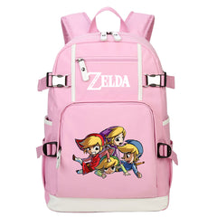Zelda USB Charging Backpack School NoteBook Laptop Travel Bags