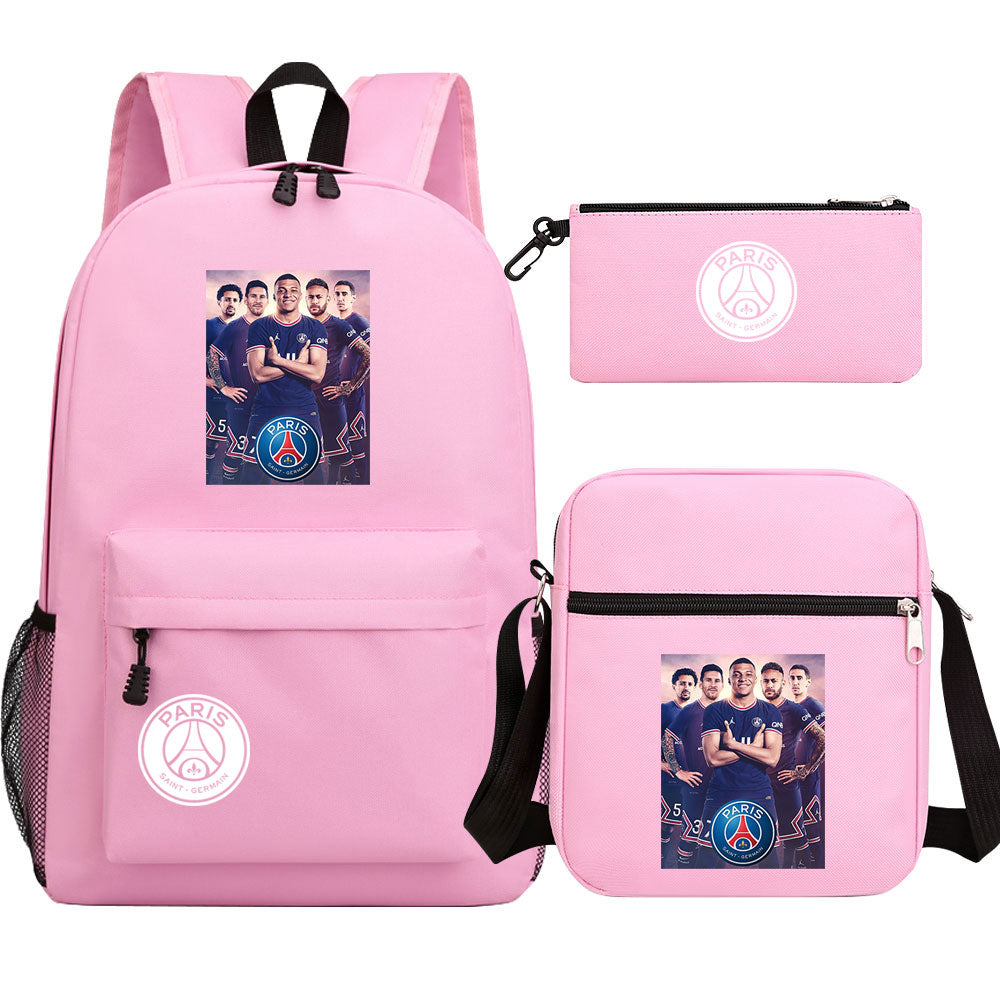 Mbappe Football Player SchoolBag Backpack Shoulder Bag Book Pencil Bags 3pcs Set