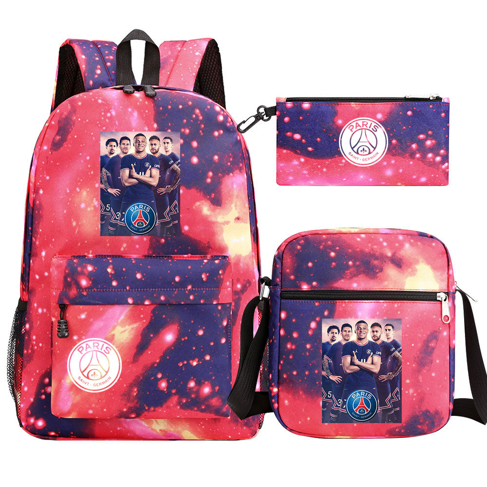Mbappe Football Player SchoolBag Backpack Shoulder Bag Book Pencil Bags 3pcs Set