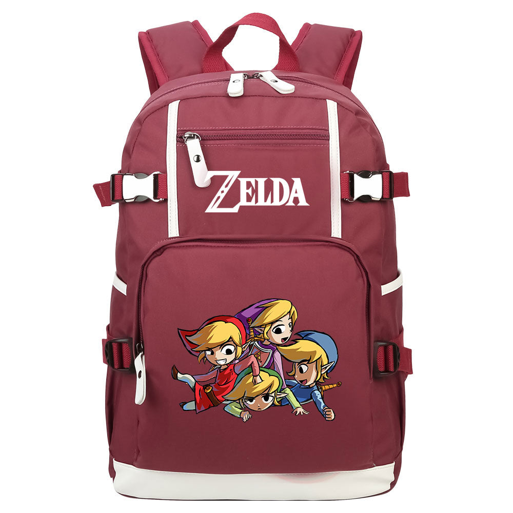 Zelda USB Charging Backpack School NoteBook Laptop Travel Bags