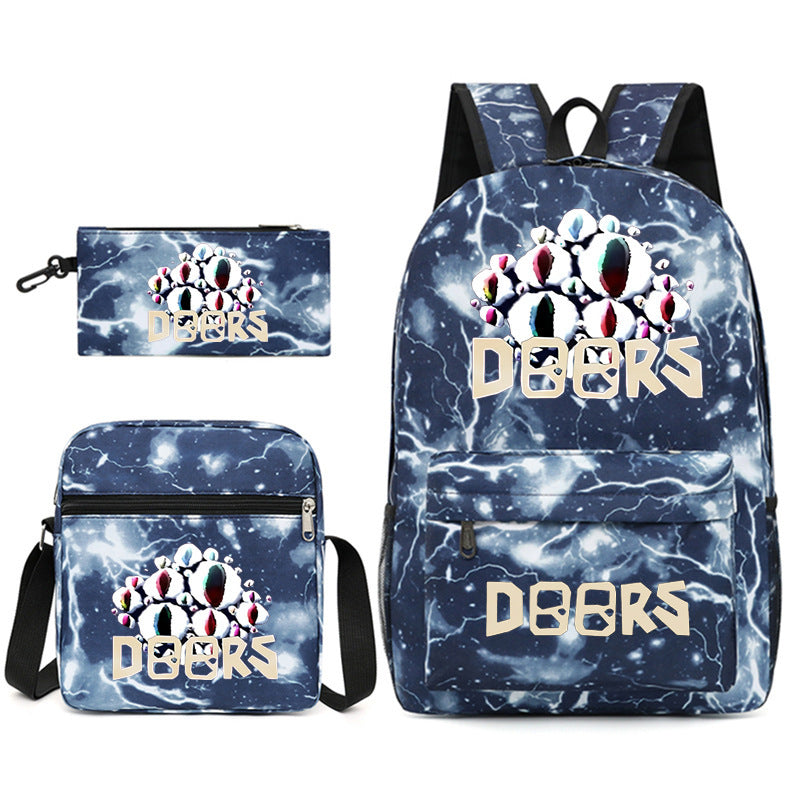 Roblox Doors SchoolBag Backpack Shoulder Bag Book Pencil Bags  3pcs Set