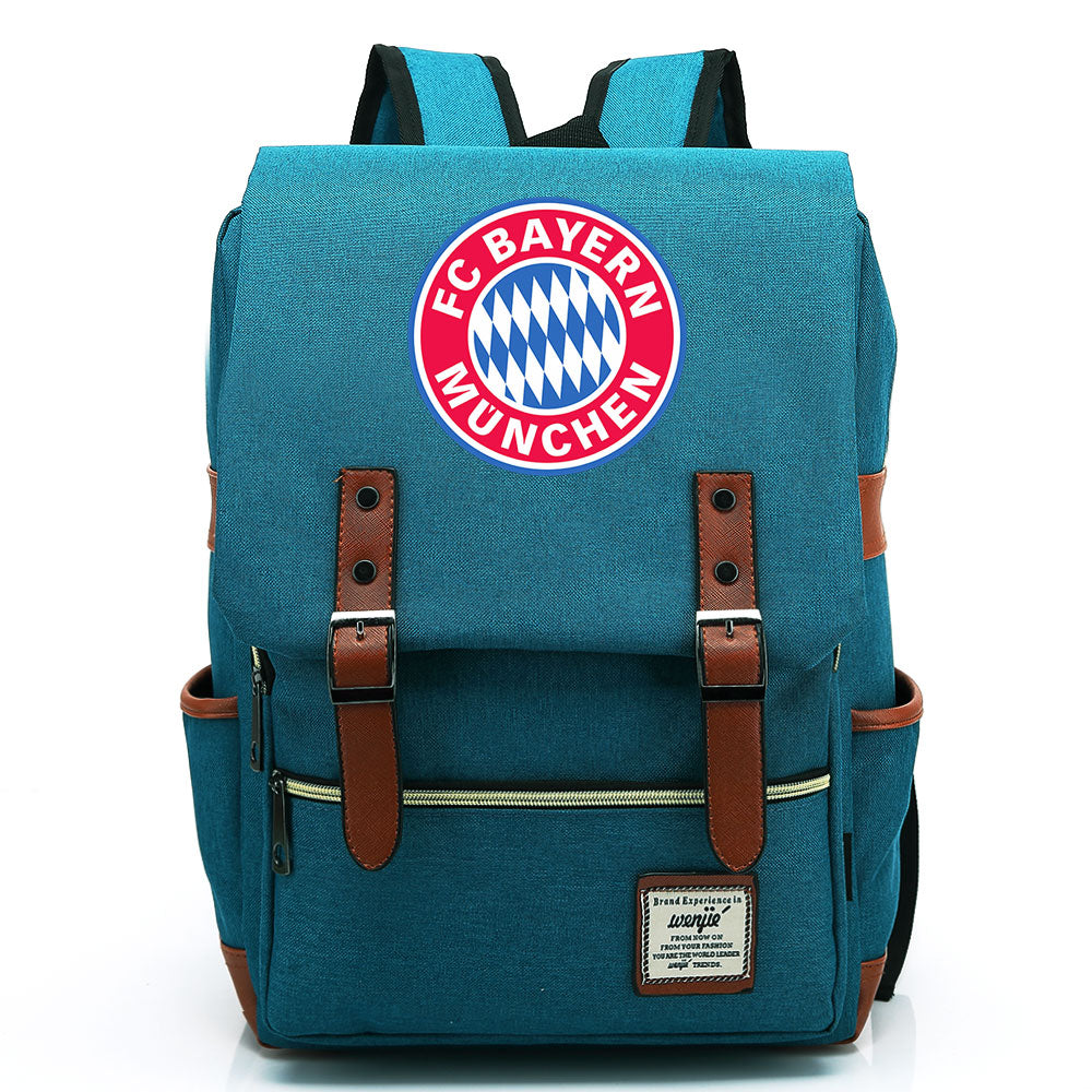 Bayern Munich Football Club Canvas Travel Backpack School Book Bag