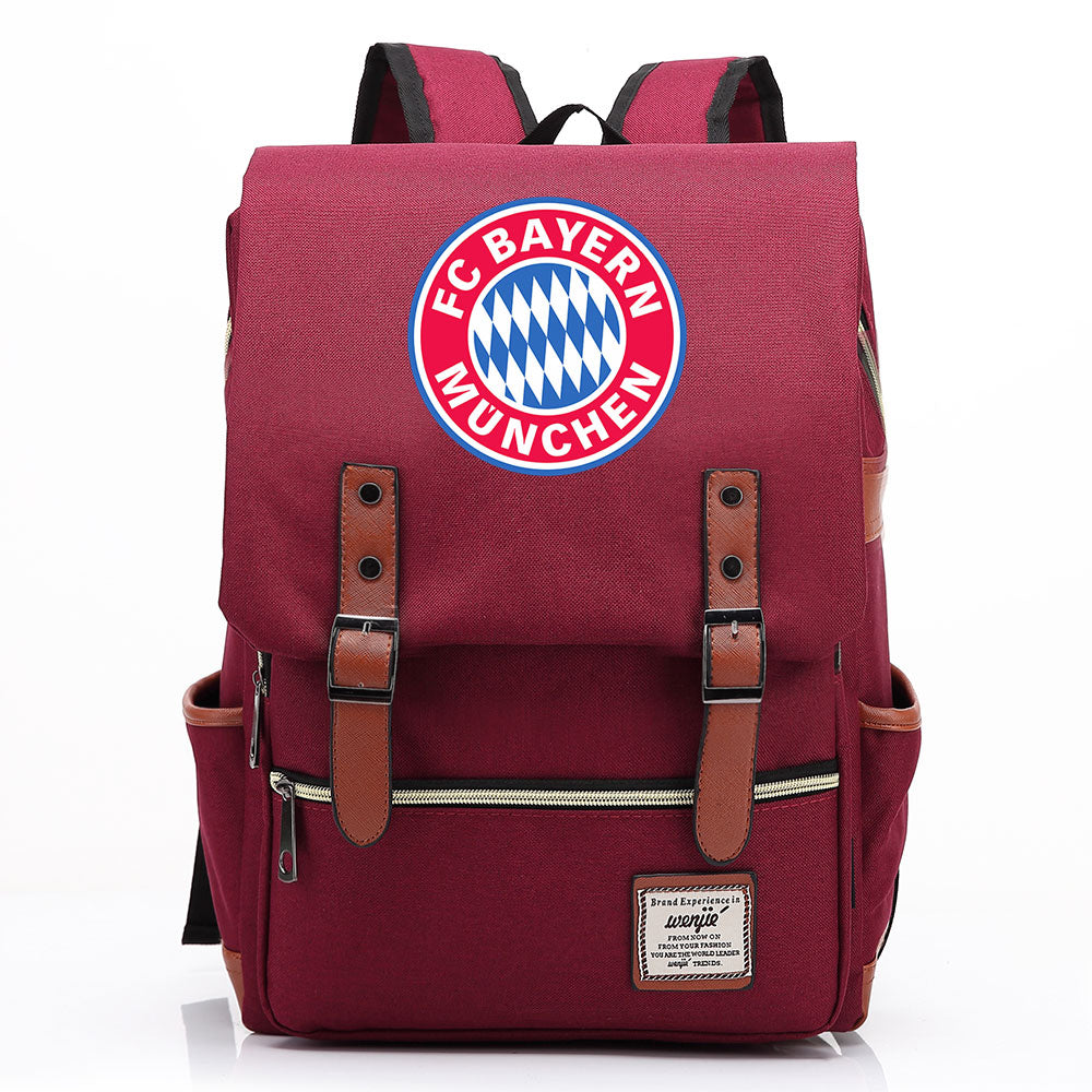 Bayern Munich Football Club Canvas Travel Backpack School Book Bag