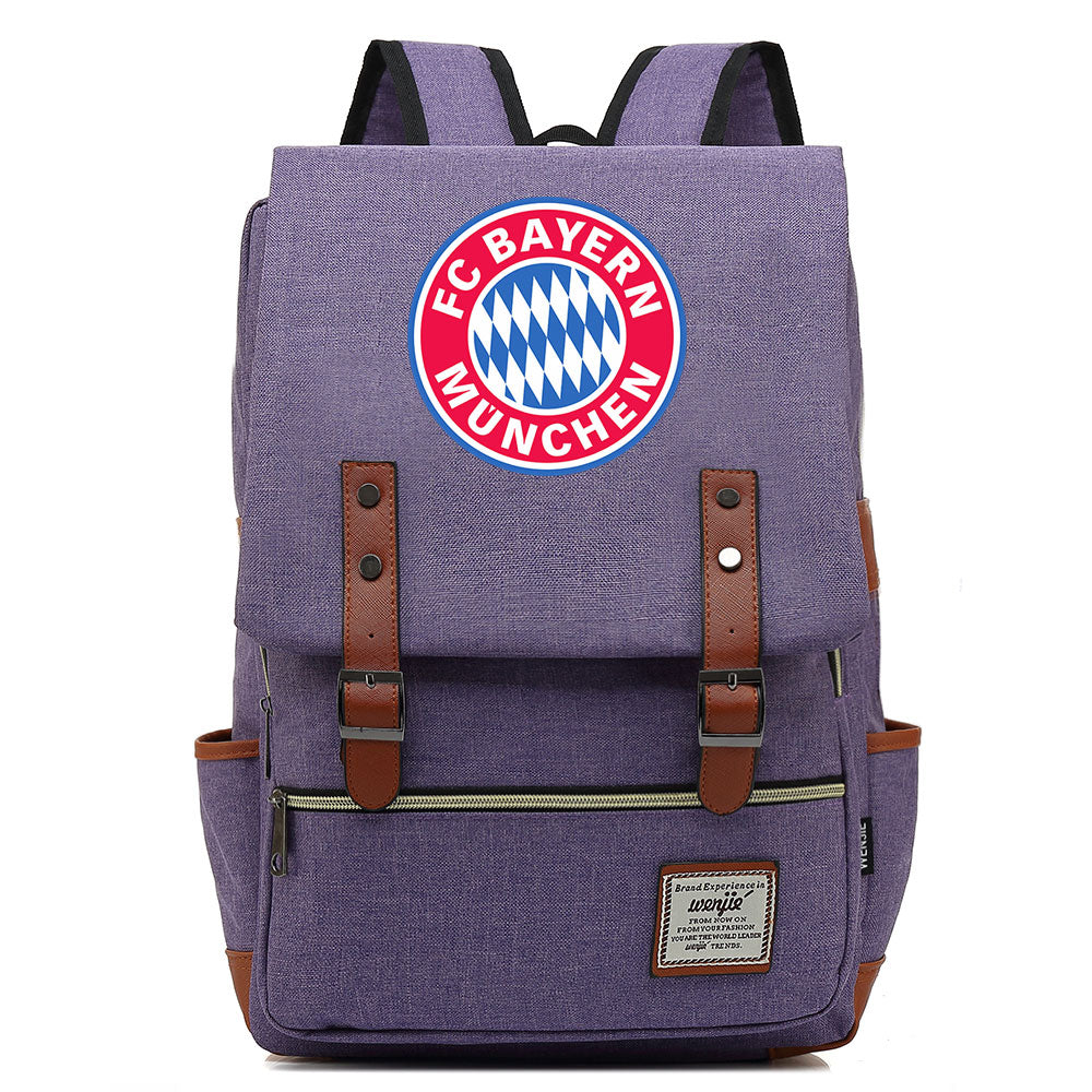 Bayern Munich Football Club Canvas Travel Backpack School Book Bag