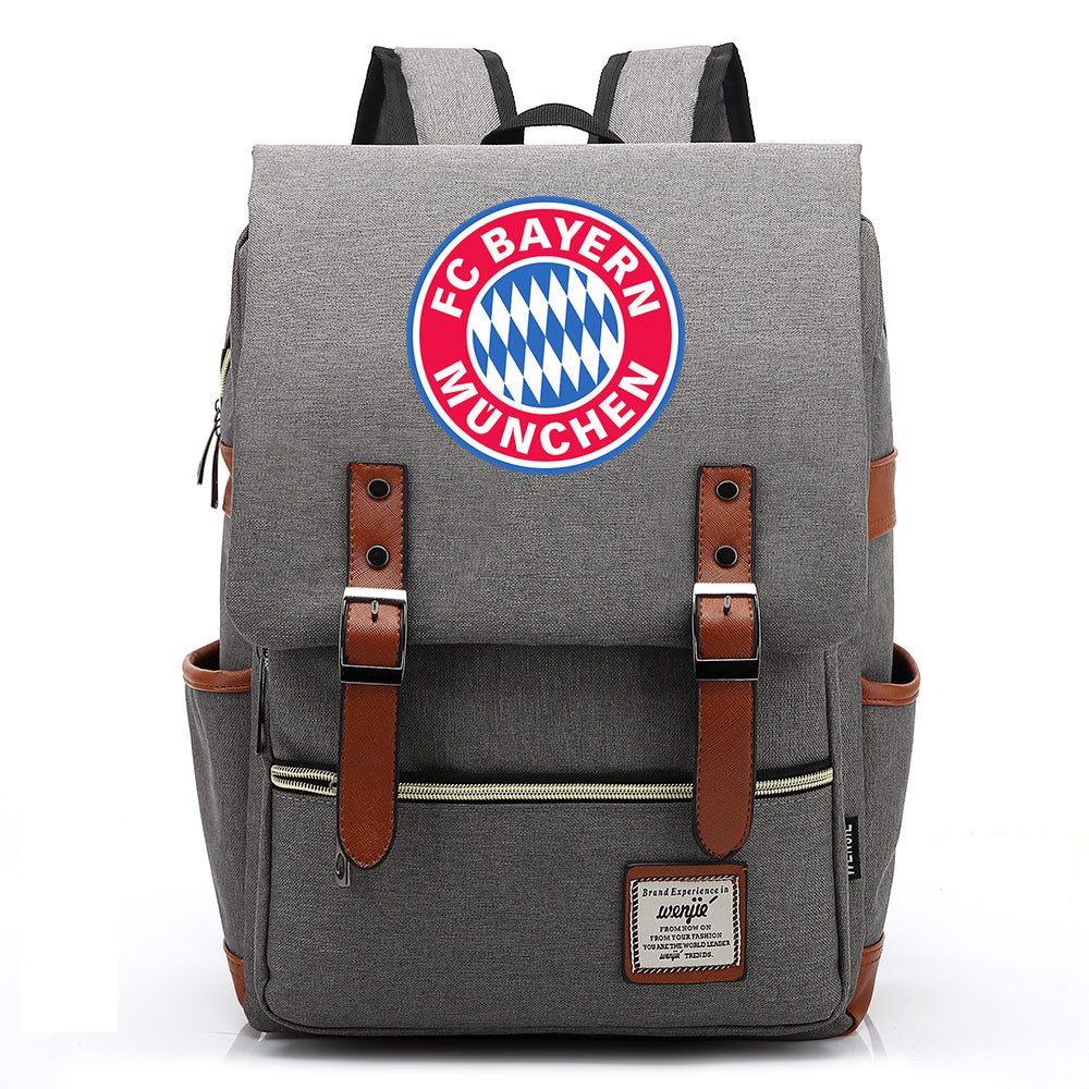 Bayern Munich Football Club Canvas Travel Backpack School Book Bag