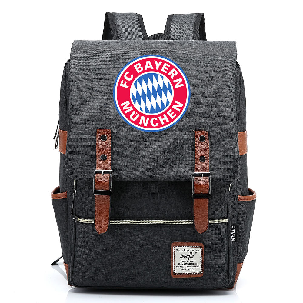 Bayern Munich Football Club Canvas Travel Backpack School Book Bag