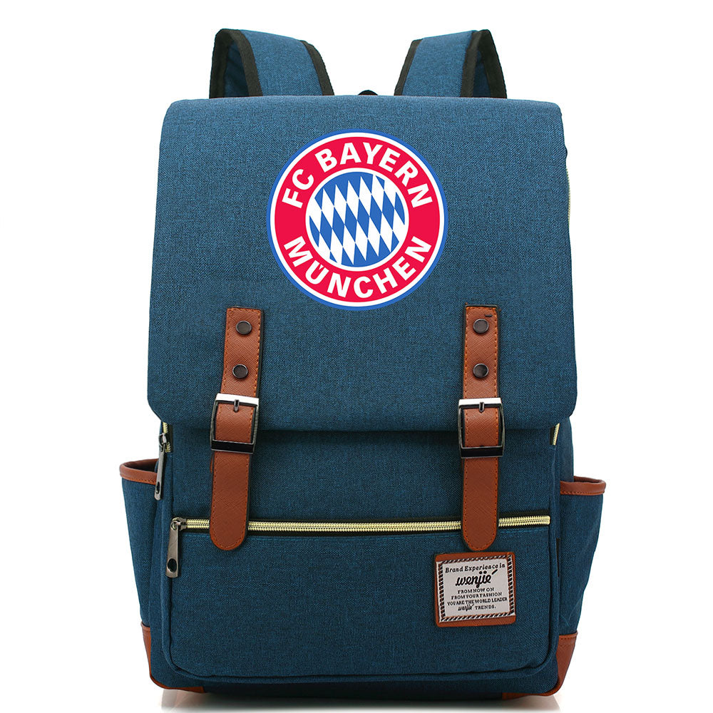 Bayern Munich Football Club Canvas Travel Backpack School Book Bag