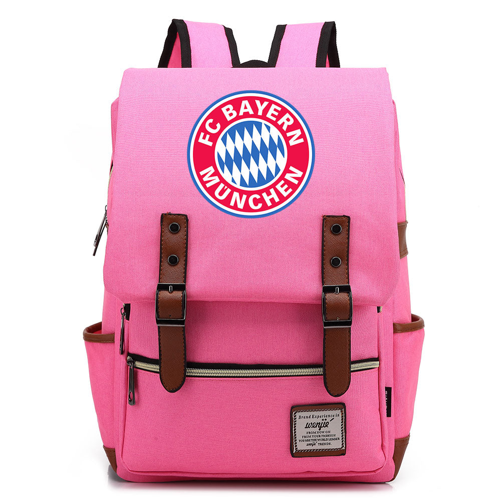 Bayern Munich Football Club Canvas Travel Backpack School Book Bag