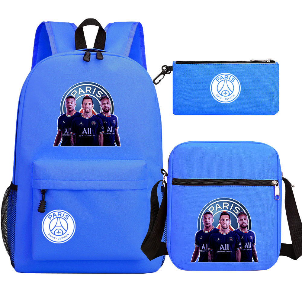 Mbappe Football Player SchoolBag Backpack Shoulder Bag Book Pencil Bags 3pcs Set