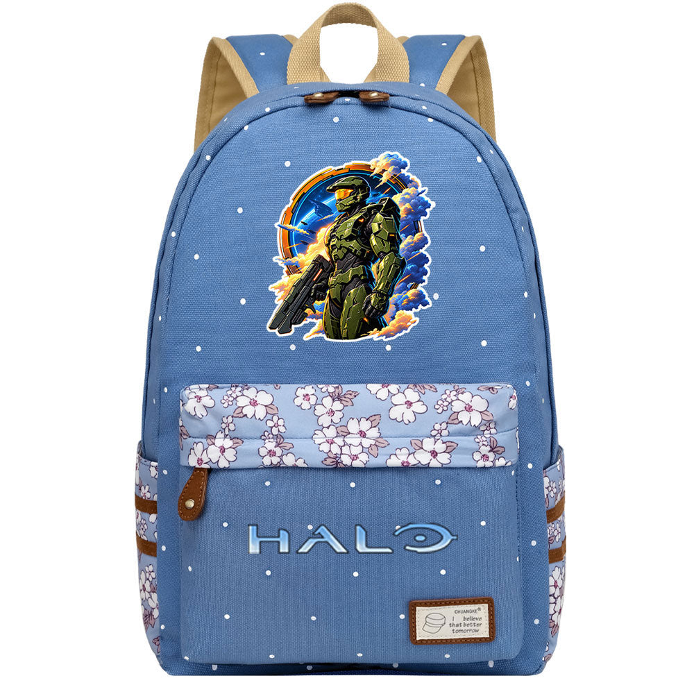 Halo Infinite Fashion Canvas Travel Backpack School Bag