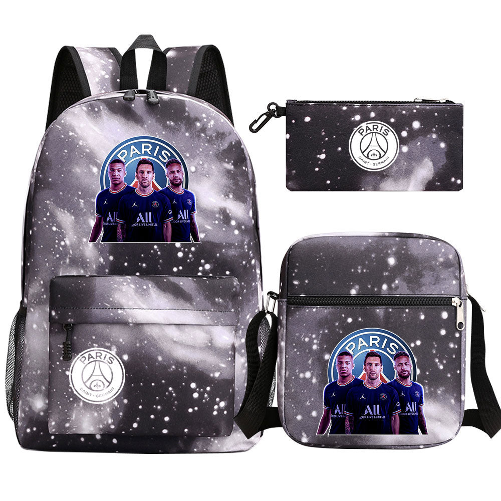 Mbappe Football Player SchoolBag Backpack Shoulder Bag Book Pencil Bags 3pcs Set