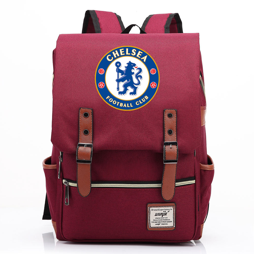 Chelsea Football Club Canvas Travel Backpack School Book Bag