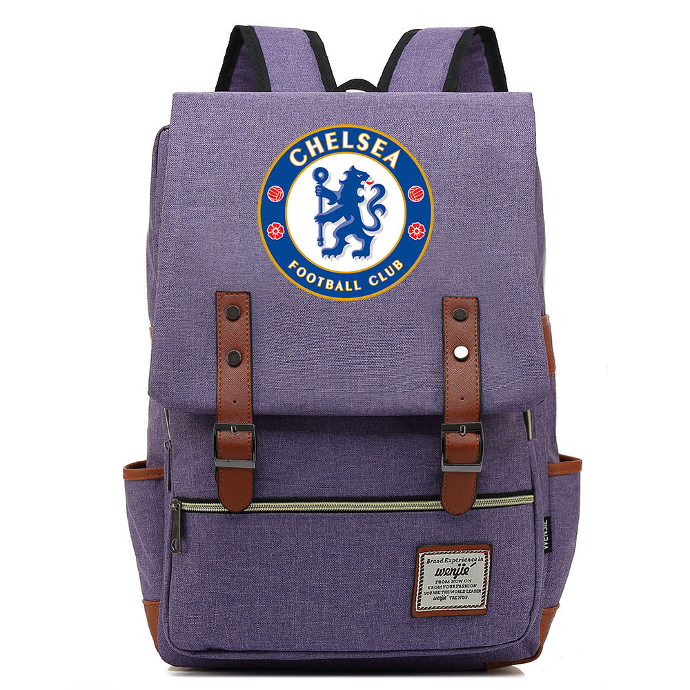 Chelsea Football Club Canvas Travel Backpack School Book Bag