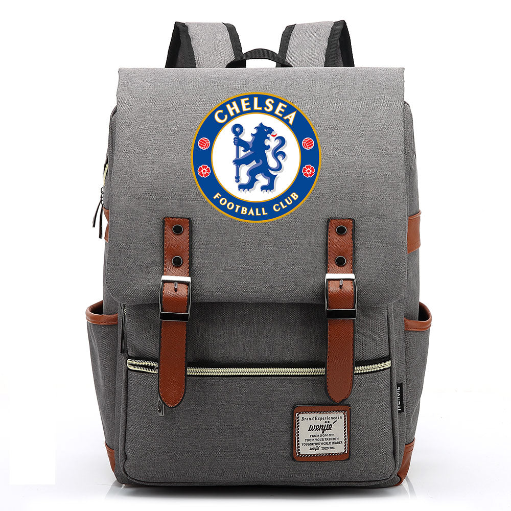 Chelsea Football Club Canvas Travel Backpack School Book Bag