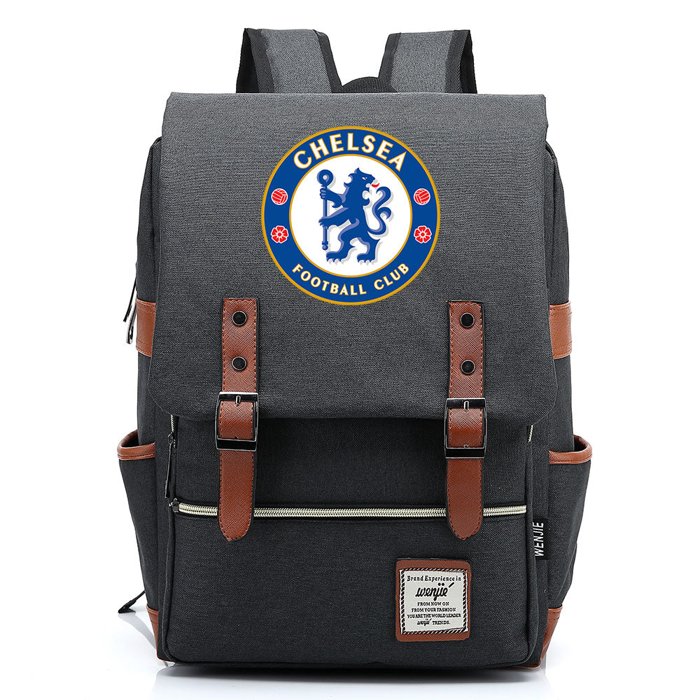 Chelsea Football Club Canvas Travel Backpack School Book Bag