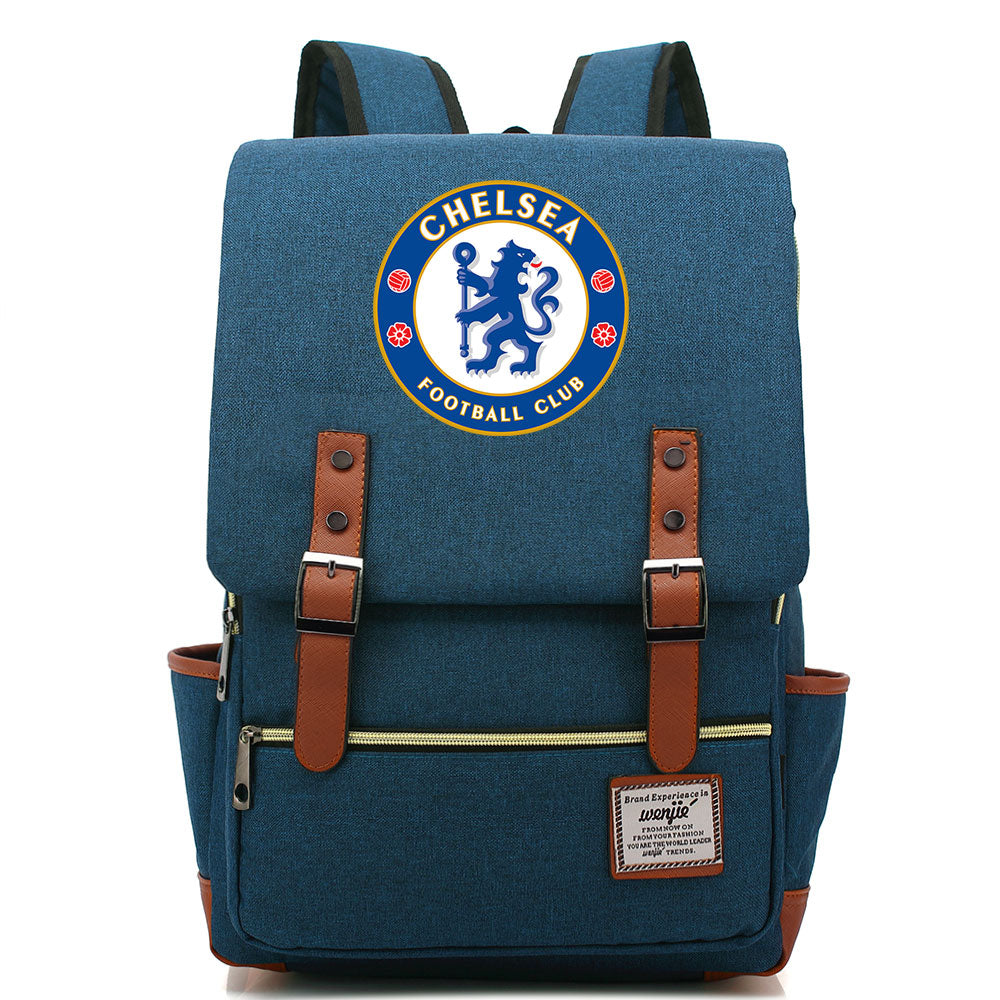 Chelsea Football Club Canvas Travel Backpack School Book Bag