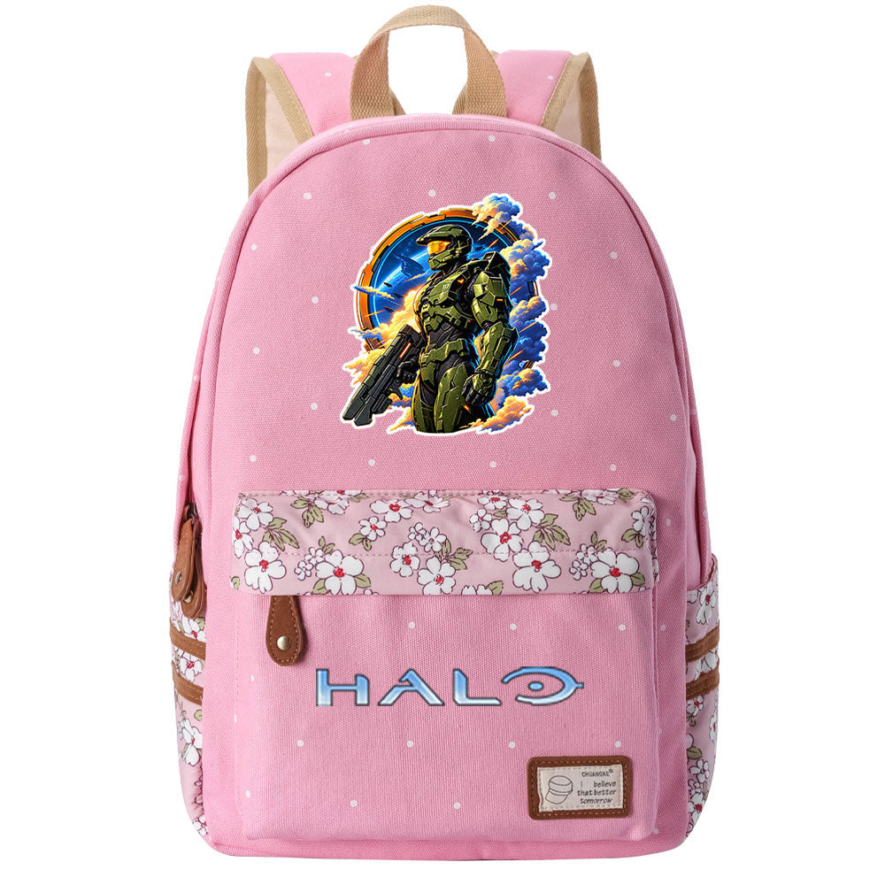 Halo Infinite Fashion Canvas Travel Backpack School Bag