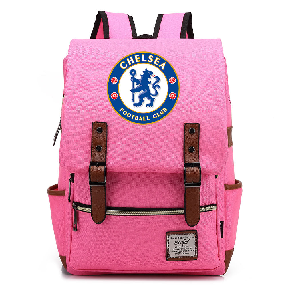 Chelsea Football Club Canvas Travel Backpack School Book Bag