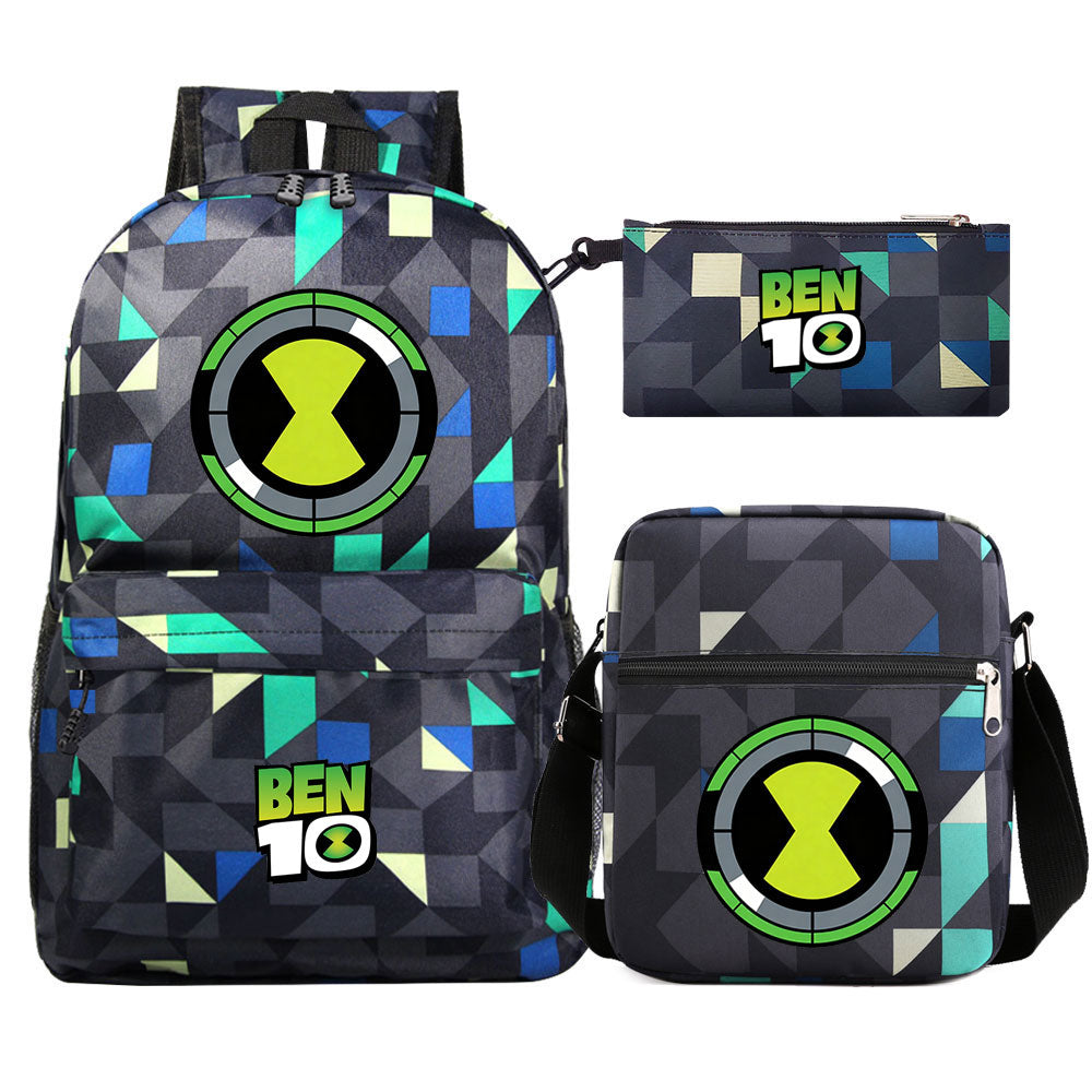 Ben 10 Ben Tennyson SchoolBag Backpack Shoulder Bag Book Pencil Bags 3pcs Set