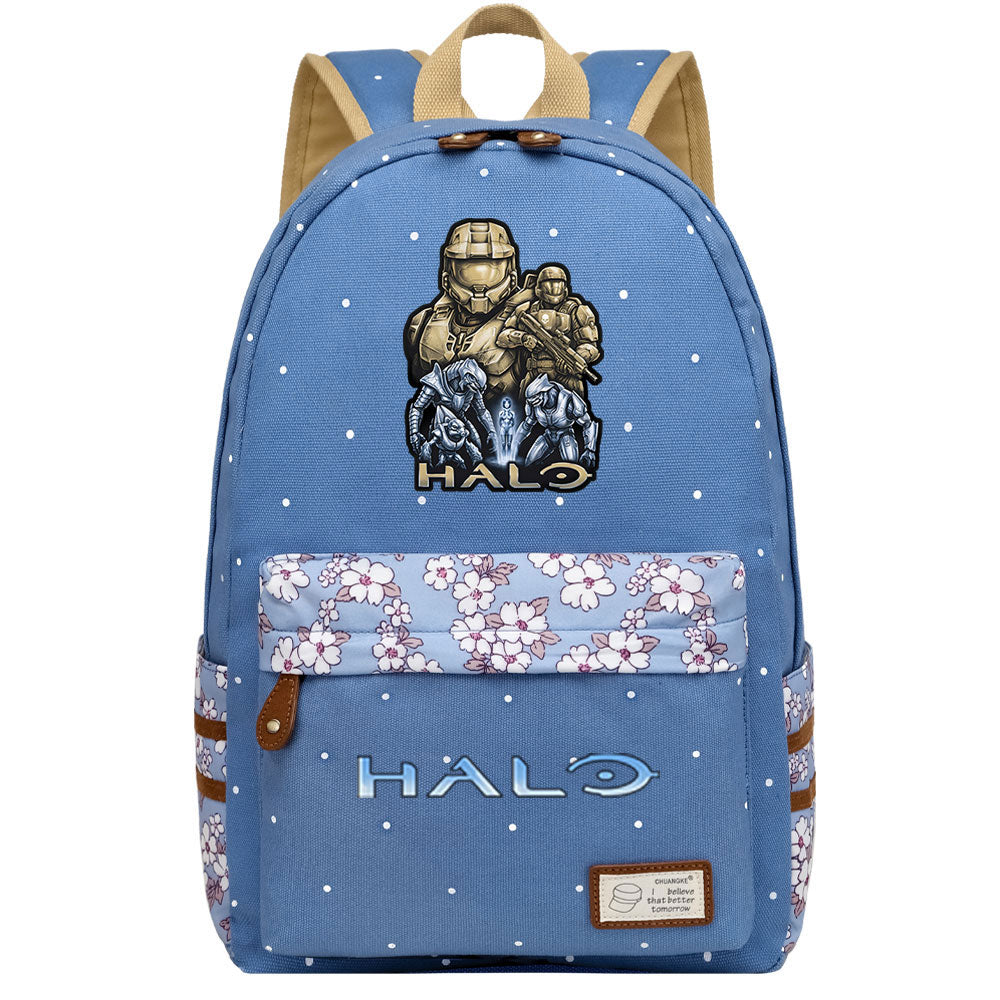 Halo Infinite Fashion Canvas Travel Backpack School Bag